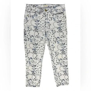 U.S. Polo  Assn Blue White Paisley Floral Capri Jeans Size 6